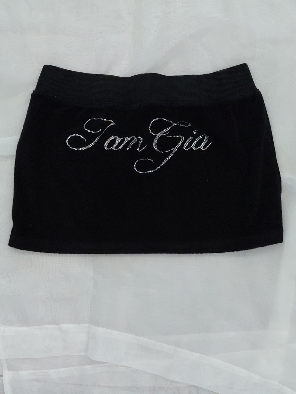 I Am Gia Black Embellished Mini Skirt